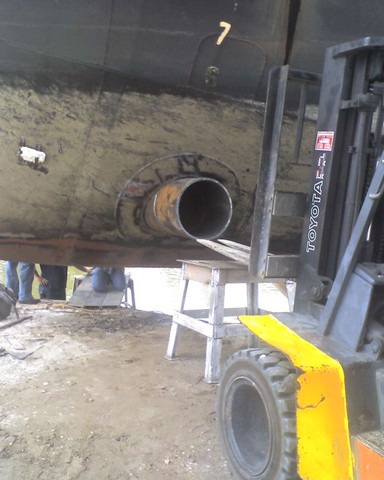 KP 22 steel tunnel being fitted